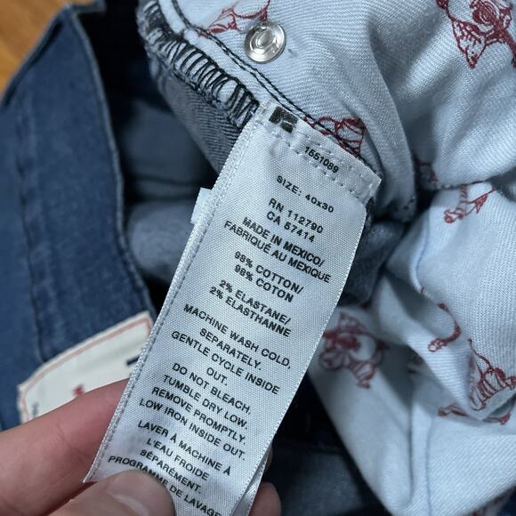 True Religion Ricky Relaxed Straight NWT 40Tag 43x30 SRP 159 Stretch Jeans Denim - Picture 5 of 12